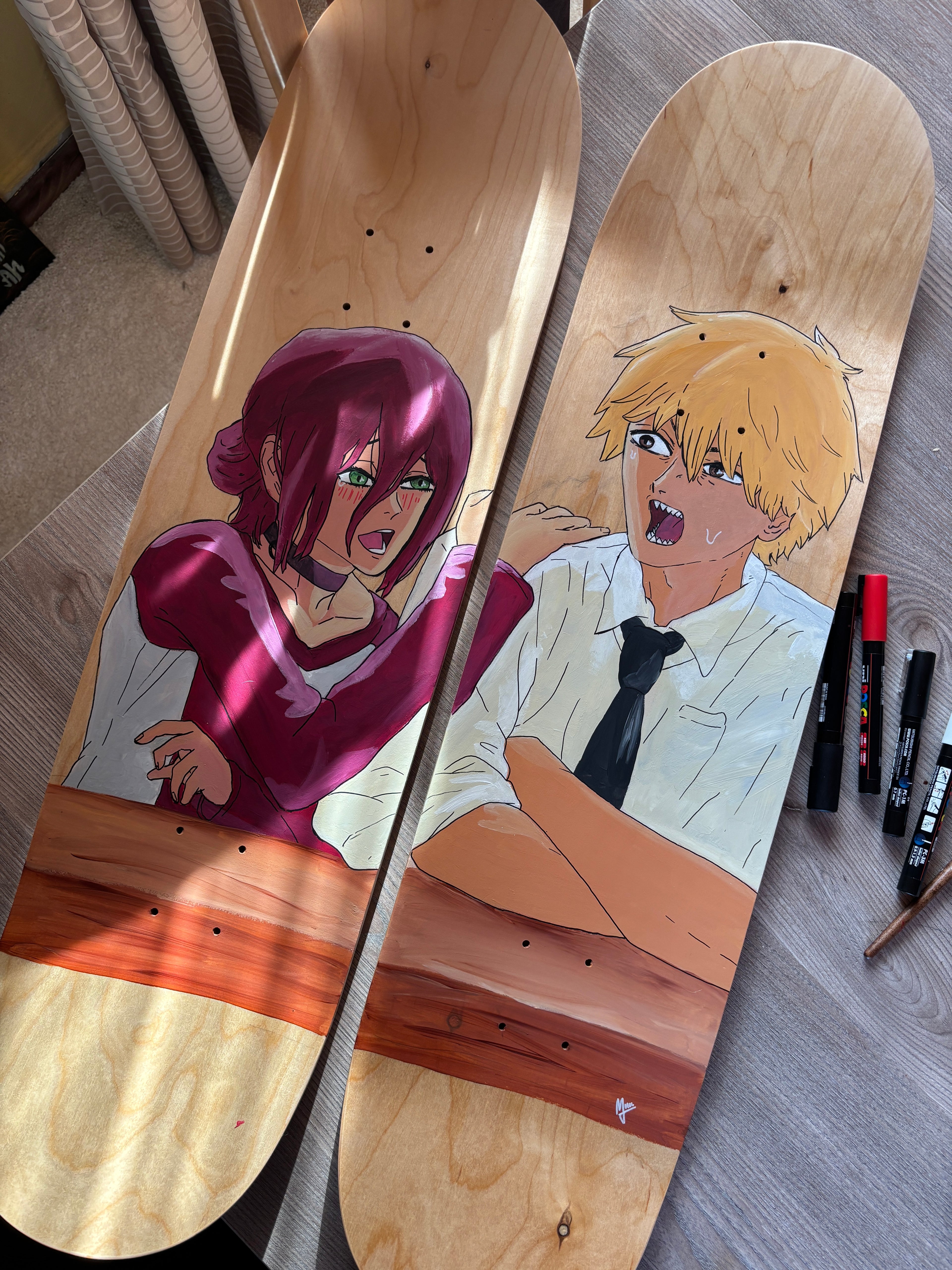 "Chainsaw Man" inspired decorative skateboards