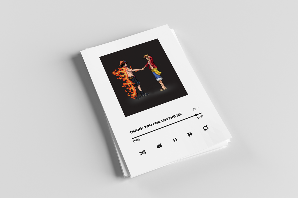 One Piece Album-Cover Inspired Postcard