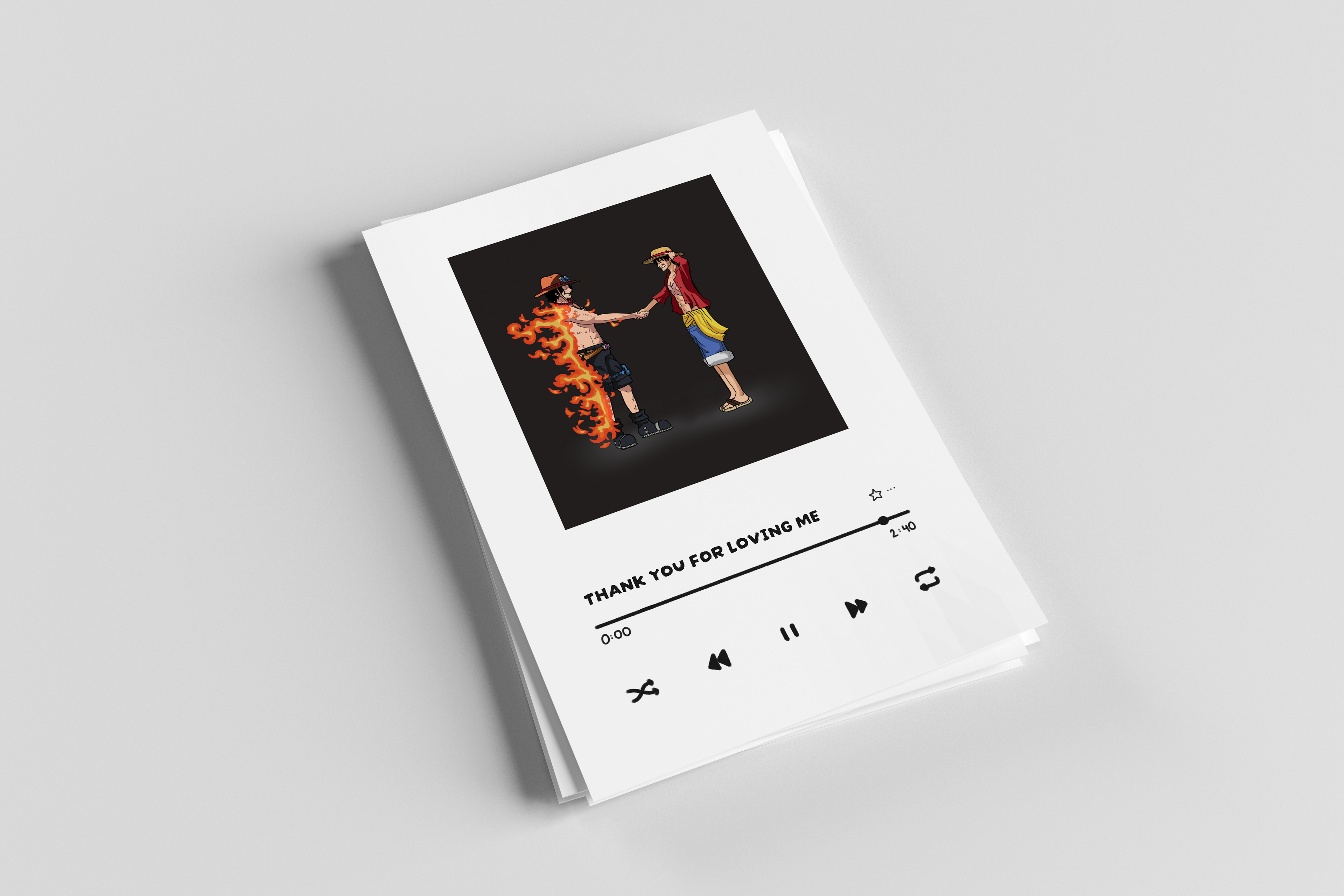 One Piece Album-Cover Inspired Postcard