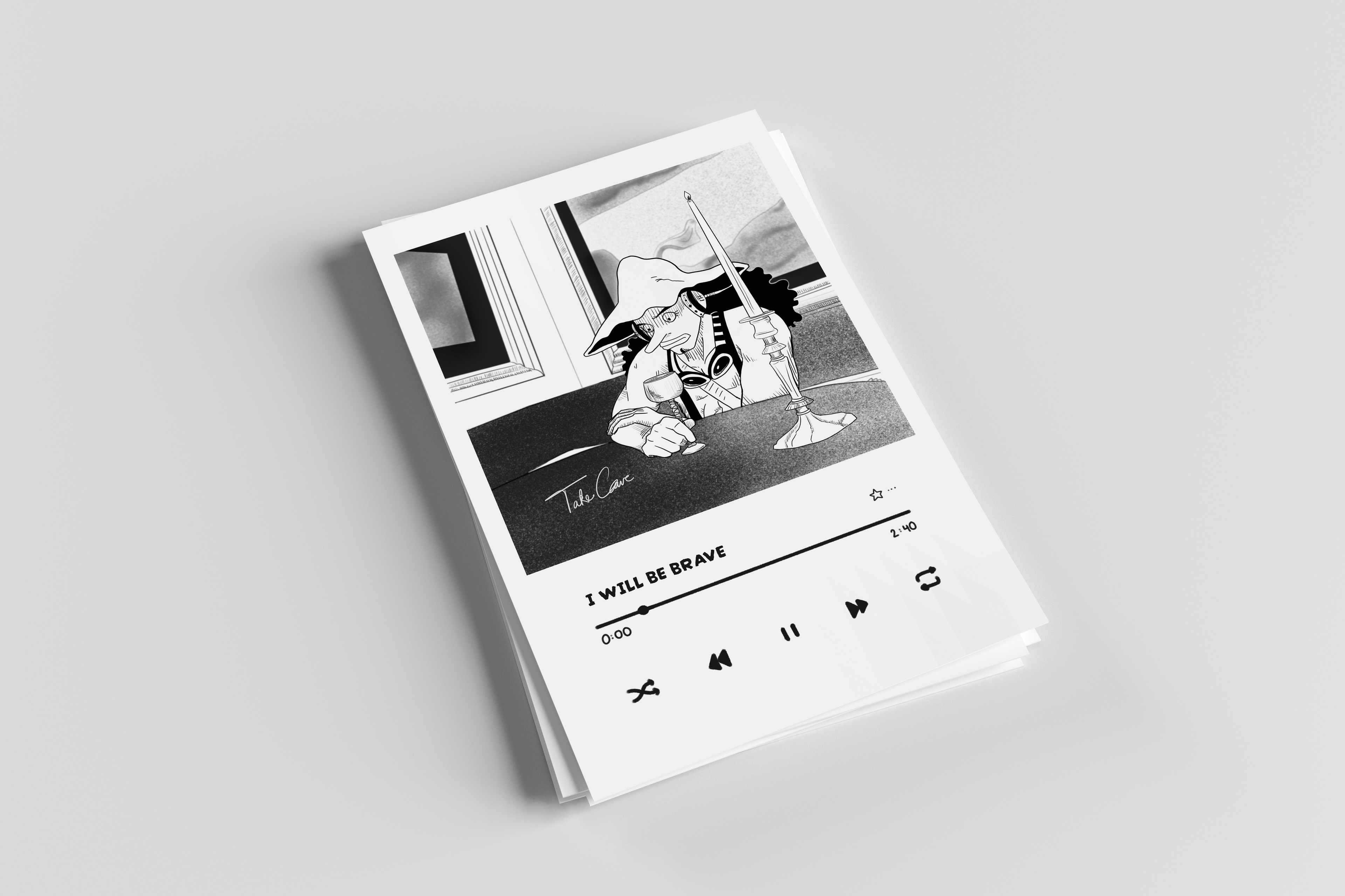 One Piece Album-Cover Inspired Postcard